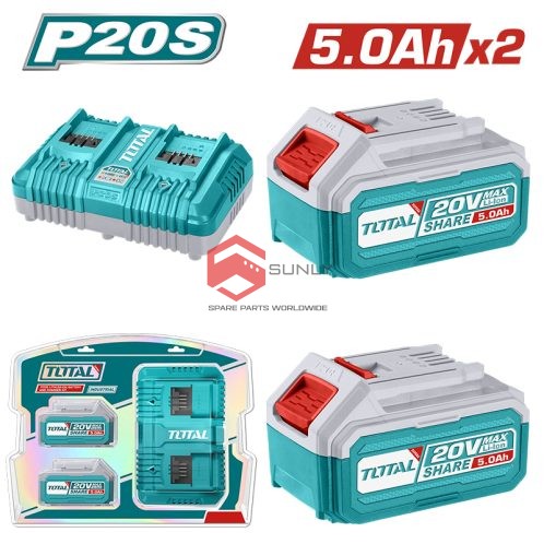 Bộ 2 pin và sạc P20S Total TFBCPK2425