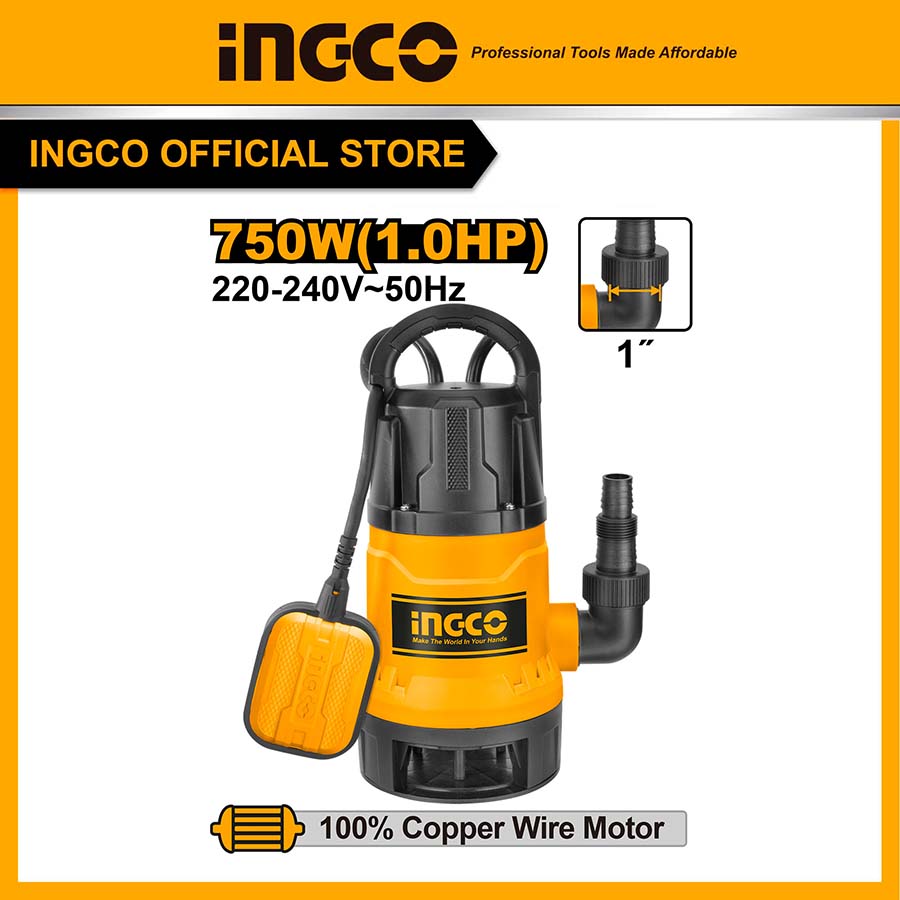 Máy bơm chìm nước thải 750W Ingco SPD7508 Máy bơm chìm nước thải 750W Ingco SPD7508