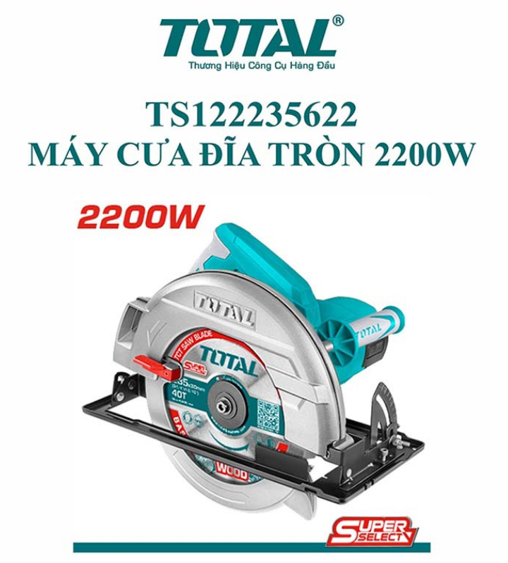 Máy cưa đĩa cắt gỗ Total TS122235622 Máy cưa đĩa cắt gỗ Total TS122235622
